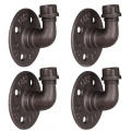 Ganchos de pared industrial de hierro maleable negro Muebles industriales